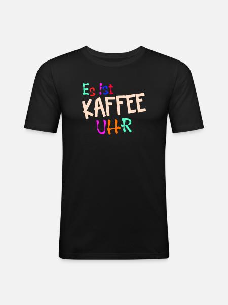 Kaffeeliebhaber Kaffeetrinker Kaffe Statement - Männer Slim Fit T-Shirt - Schwarz