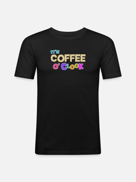 Coffee lovers Caffeine Coffee Cool Statement - Men's Slim Fit T-Shirt - black