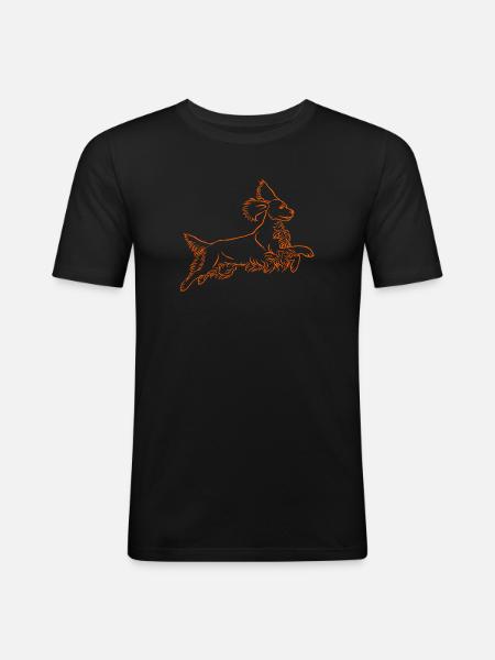 Springer Spaniel in orange - Men's Slim Fit T-Shirt - black