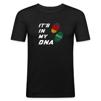 In my DNA Germany and Saudi Arabia - Men's Slim Fit T-Shirt - black - Front - Nik (191cm)