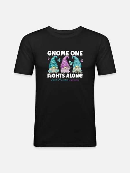 Gnome One Fights Suicide Prevention - Men's Slim Fit T-Shirt - black