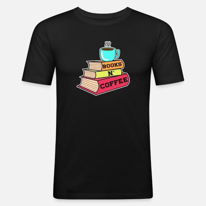 Koffein Kaffee Trinken Statement Kaffeeliebhaber - Männer Slim Fit T-Shirt - Schwarz