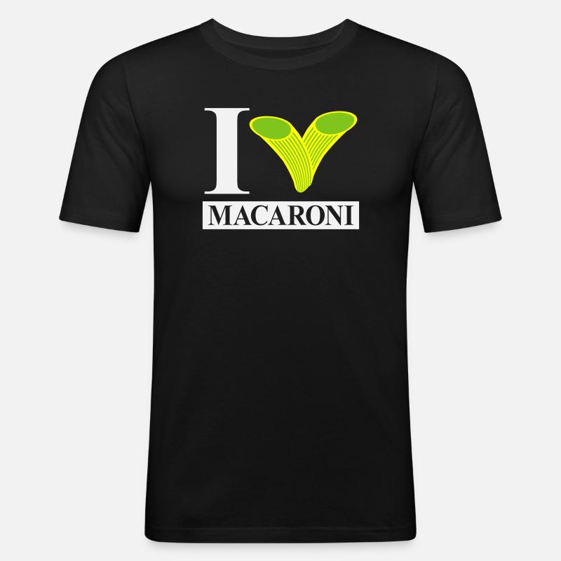 J’adore les macaronis - T-shirt près du corps Homme - noir