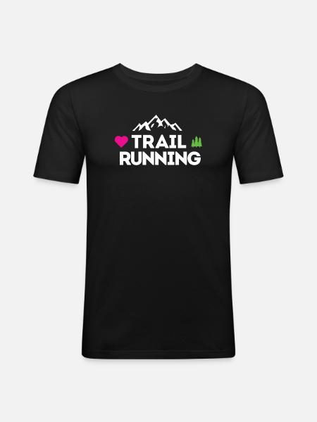 I Love Trail Running - Men's Slim Fit T-Shirt - black