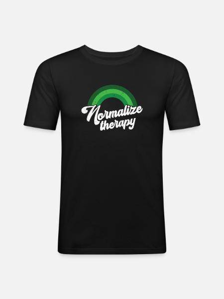 Rainbow Mental Health Therapy - Men's Slim Fit T-Shirt - black