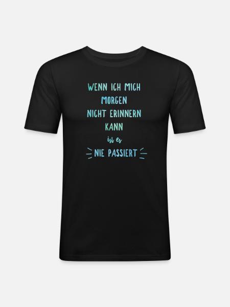 Junggesellenabschied Saufspruch Malle - Männer Slim Fit T-Shirt - Schwarz