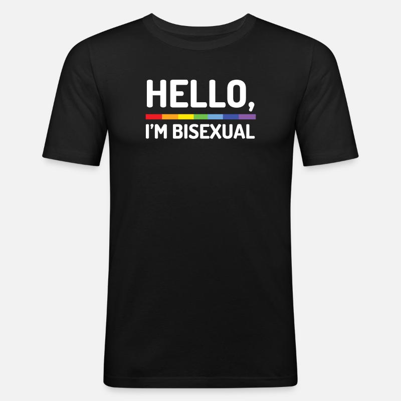 Hello, I'm Bisexual - Men's Slim Fit T-Shirt - black