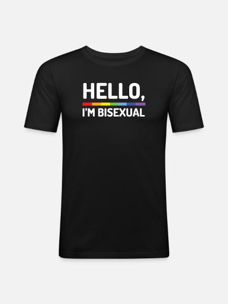 Hello, I’m Bisexual - Men's Slim Fit T-Shirt - black