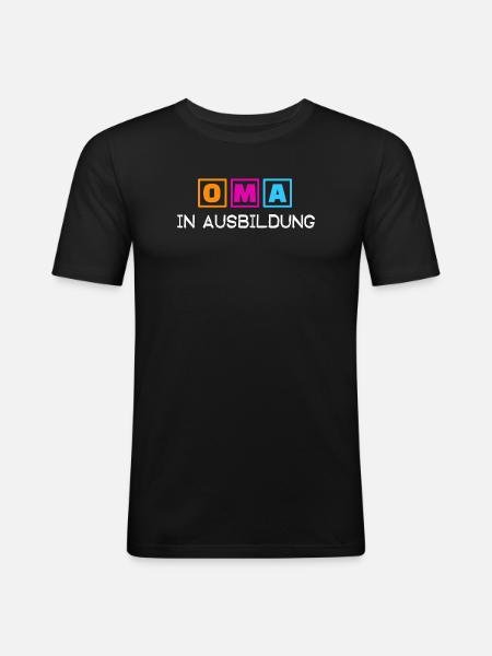 Alte Frau Statement Großmutter Oma Rentnerin - Männer Slim Fit T-Shirt - Schwarz
