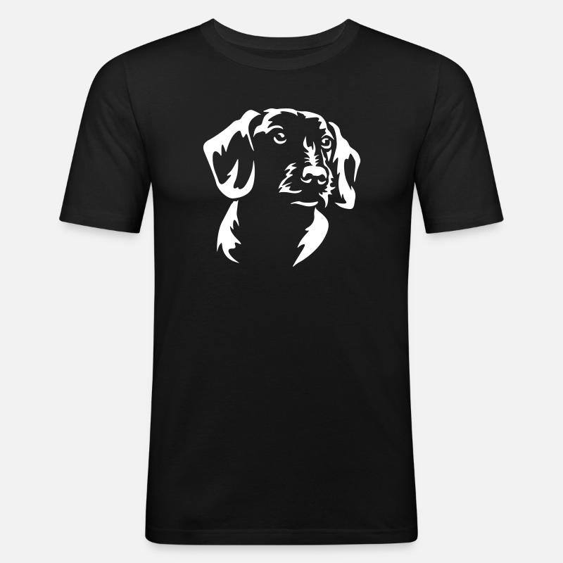 Dackel Kopf "Black Edition" - Männer Slim Fit T-Shirt - Schwarz