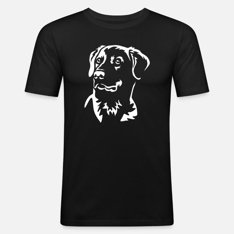 Labrador Kopf "Black Edition" - Männer Slim Fit T-Shirt - Schwarz