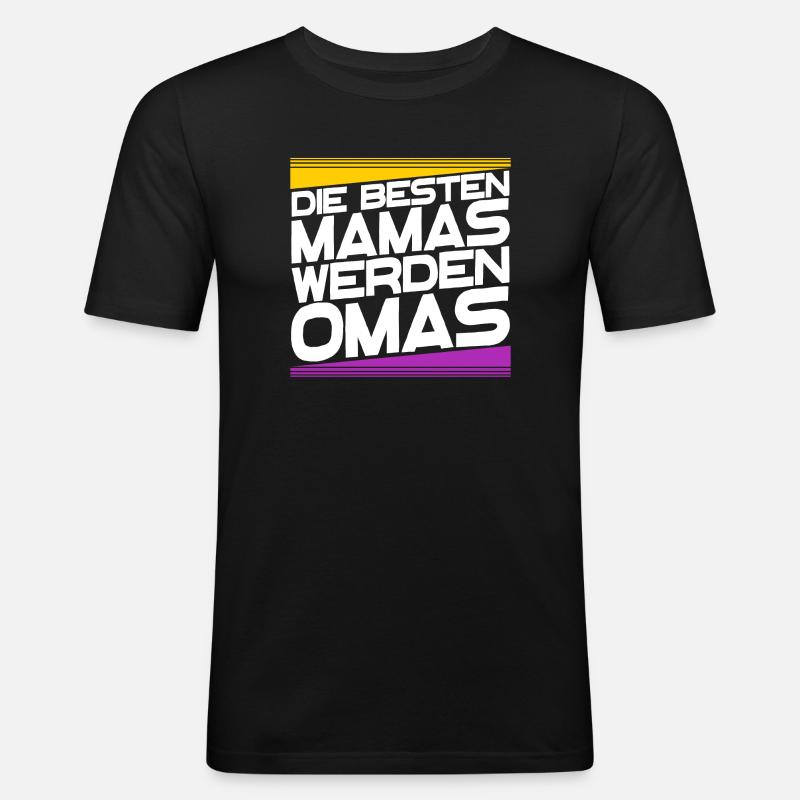 Großmutter Oma gratulation Statement Großmama - Männer Slim Fit T-Shirt - Schwarz