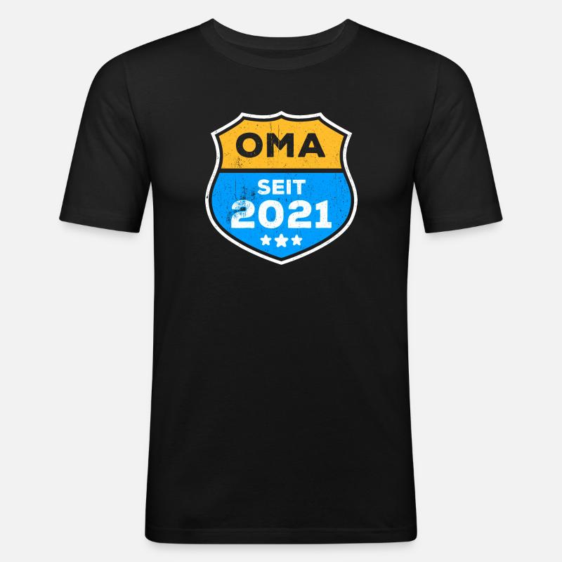 Seniorin Oma Großmutter Statement Ruhestand - Männer Slim Fit T-Shirt - Schwarz
