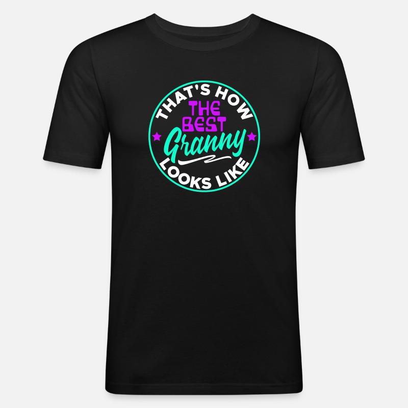 Cool Statement Beste Oma Enkelkind Großmutter - Männer Slim Fit T-Shirt - Schwarz