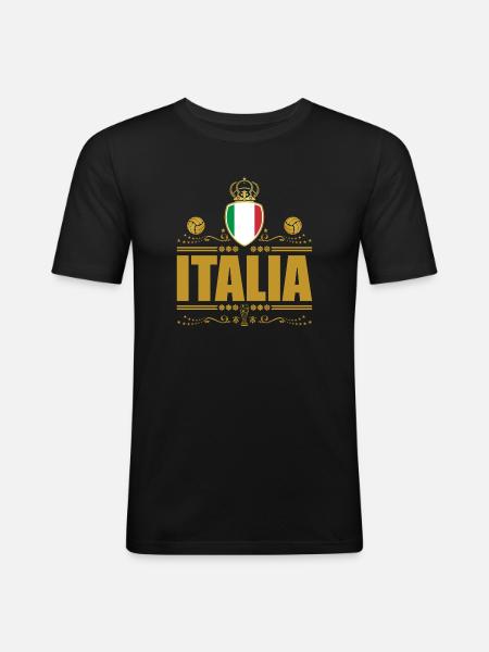 ITALIA CALCIO GOLD VIGNETTE - Men's Slim Fit T-Shirt - black