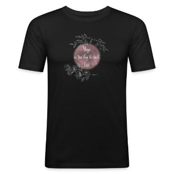 Yoga Keys to a Fulfilled Life - Men's Slim Fit T-Shirt - black - Front - Nik (191cm)