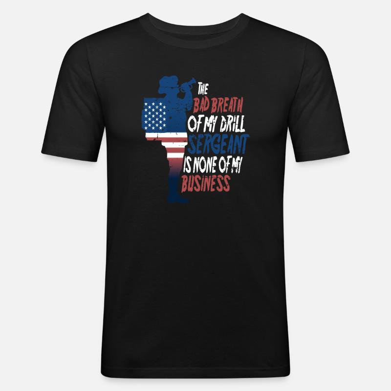 Drill Sergeant - Männer Slim Fit T-Shirt - Schwarz