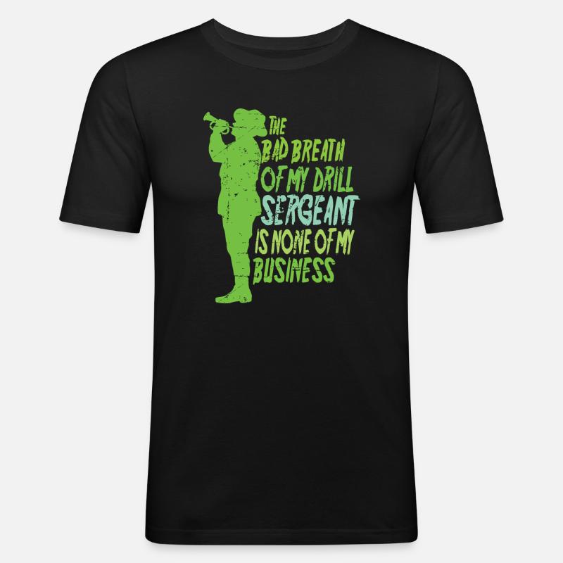 Drill Sergeant - Männer Slim Fit T-Shirt - Schwarz