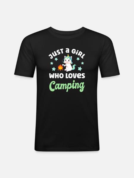 Camping Campen - Men's Slim Fit T-Shirt - black