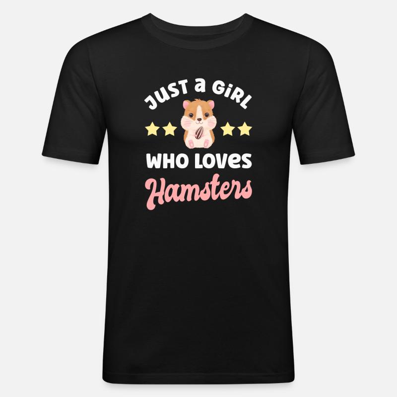 Hamster - Männer Slim Fit T-Shirt - Schwarz