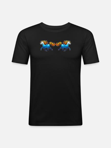Icelandic Horses Horses Gallop Horse love Horse fan - Men's Slim Fit T-Shirt - black