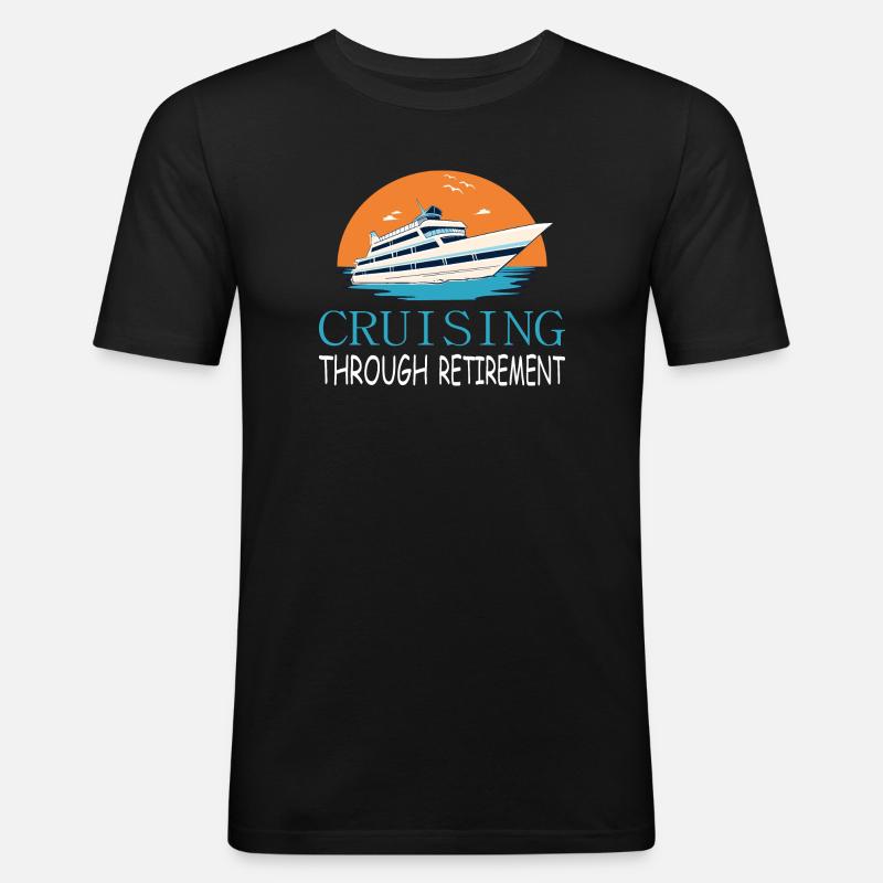 Kreuzfahrt durch den Ruhestand - Männer Slim Fit T-Shirt - Schwarz