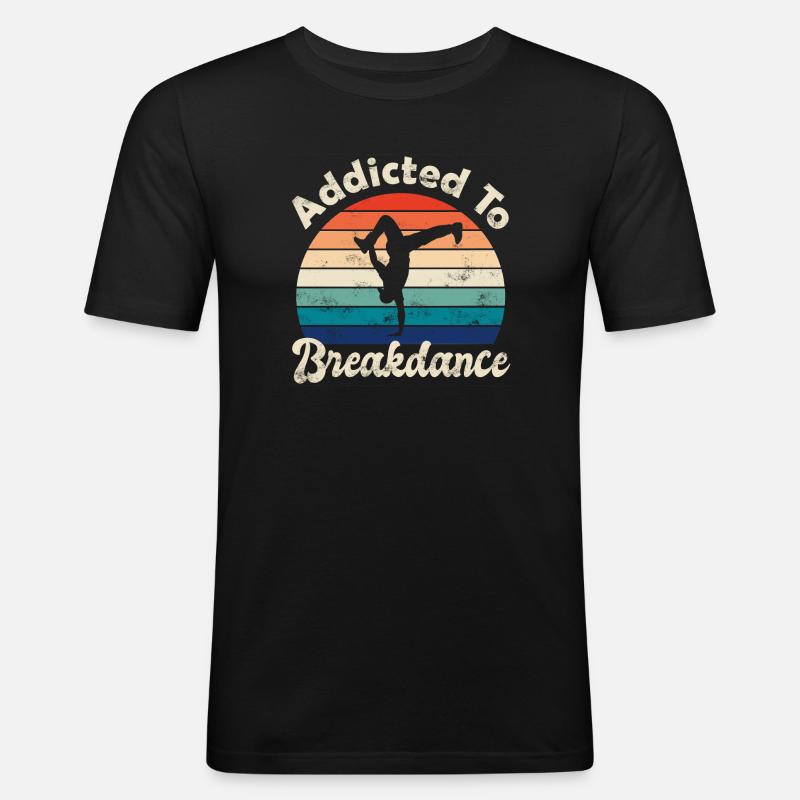 Breakdance - Männer Slim Fit T-Shirt - Schwarz