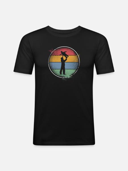 Dad Father and Child - Men's Slim Fit T-Shirt - black