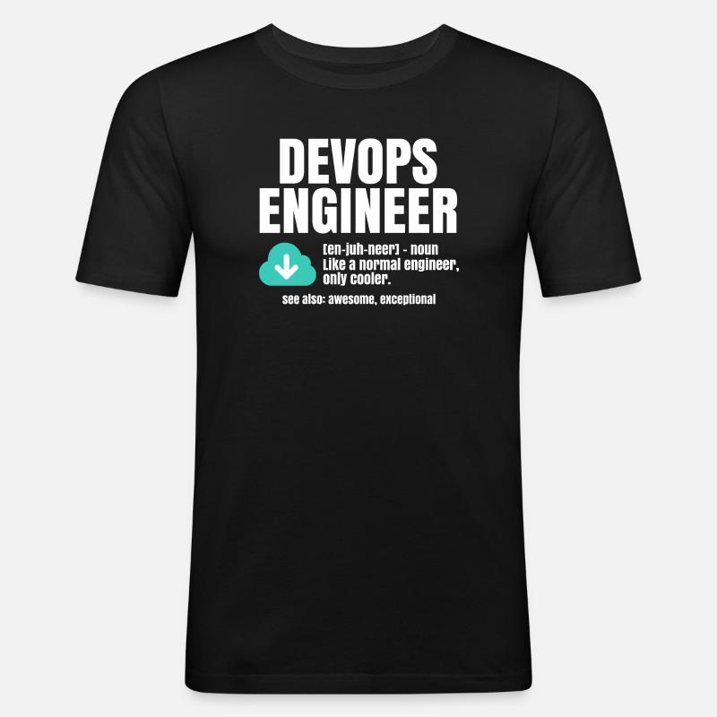 Devops-Ingenieur - Männer Slim Fit T-Shirt - Schwarz