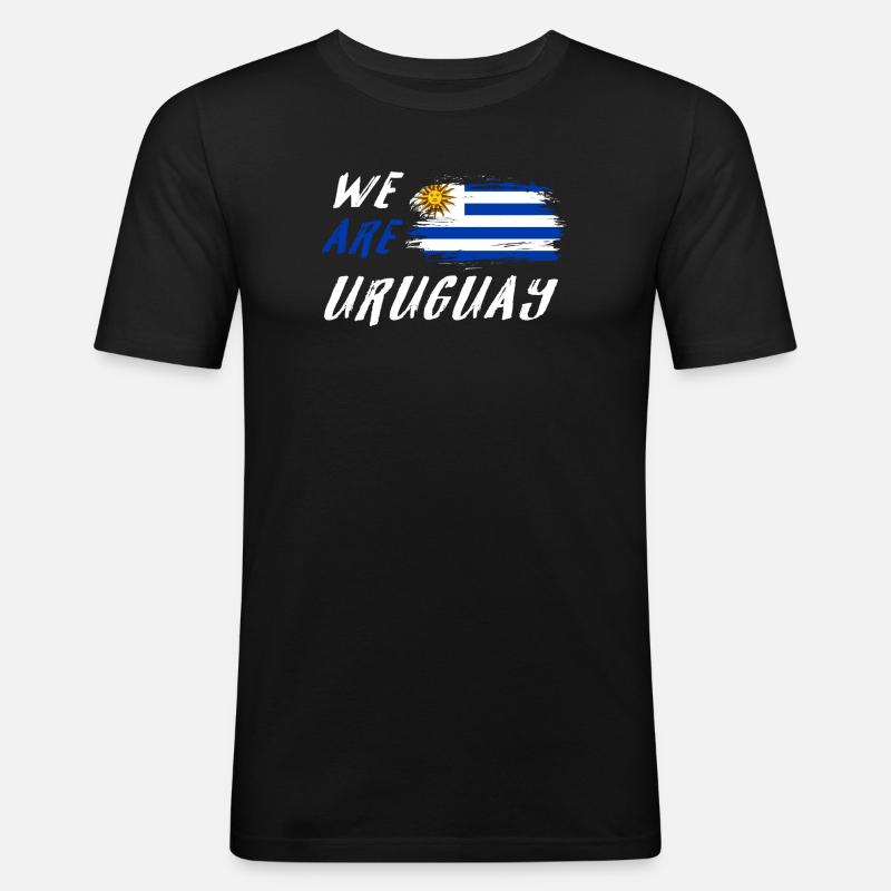 Wir sind Uruguay - Männer Slim Fit T-Shirt - Schwarz