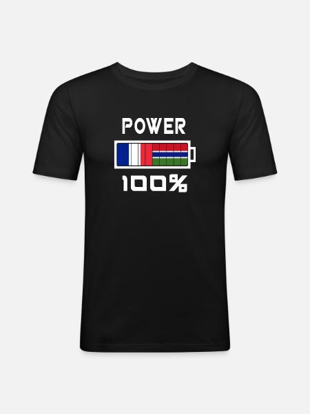 The Gambia and France feed - Men's Slim Fit T-Shirt - black
