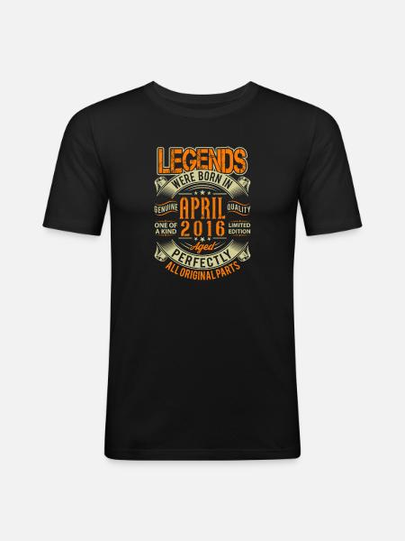 2016 April Birthday Legend - Men's Slim Fit T-Shirt - black