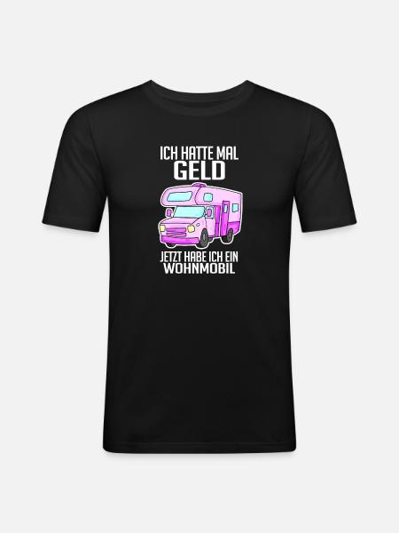 Wohnmobil Wohnwagen Campen Camping - Männer Slim Fit T-Shirt - Schwarz