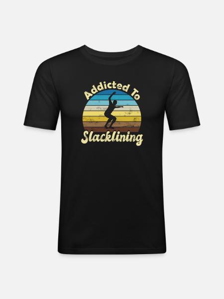 Slackline Slacken Slacklining - Men's Slim Fit T-Shirt - black