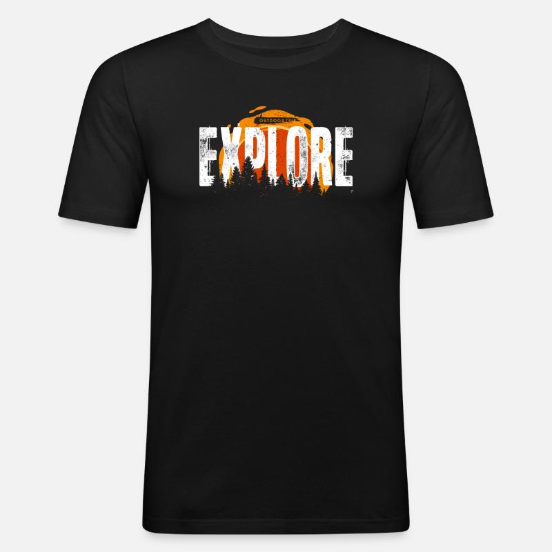 Explore Forest Sunrise - Men's Slim Fit T-Shirt - black