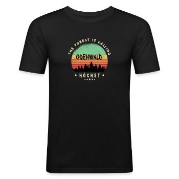 Höchst Odenwald Design - Männer Slim Fit T-Shirt - Schwarz - Vorne - Nik (191cm)