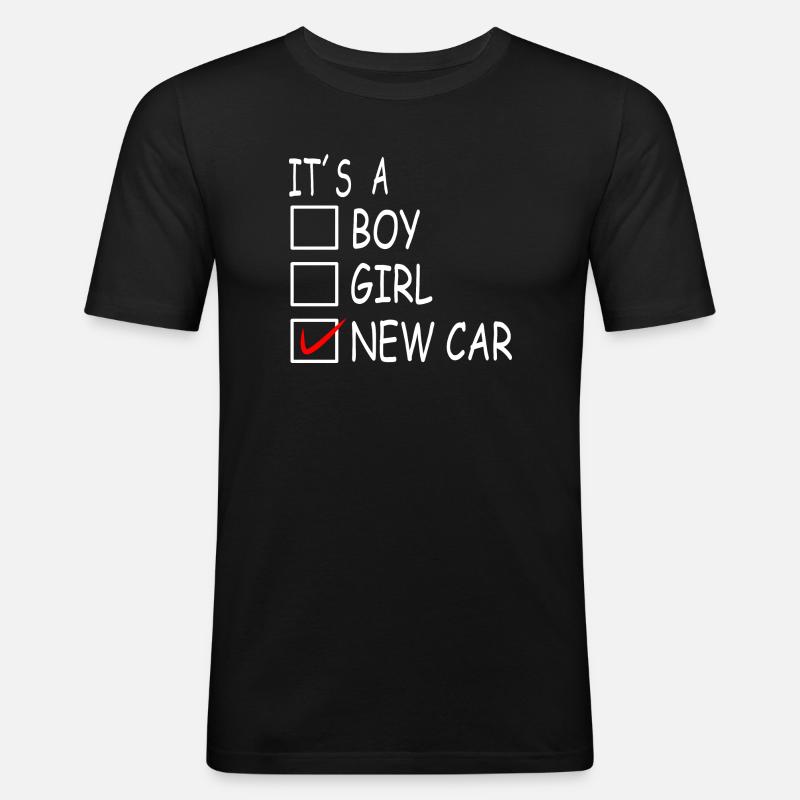 Neues Auto - Männer Slim Fit T-Shirt - Schwarz
