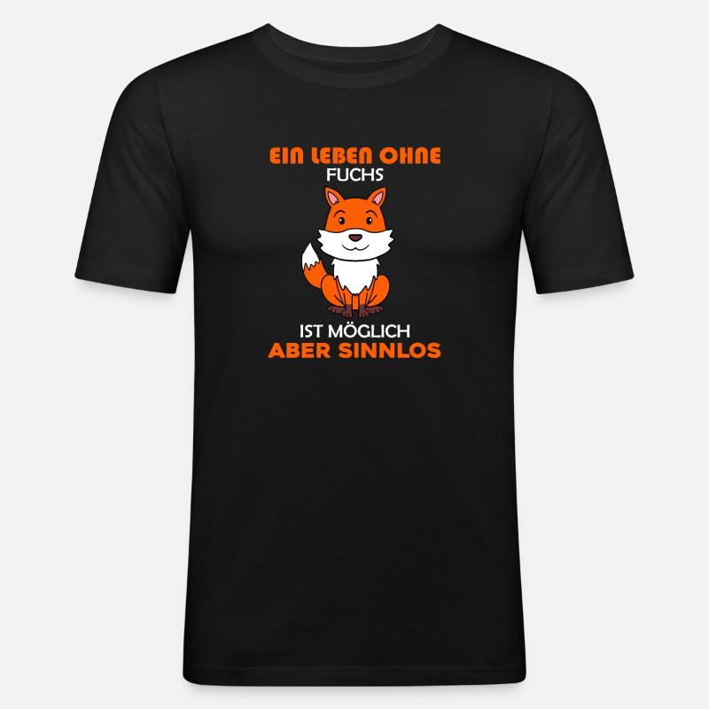 Wald Wildtier Fuchs Geschenk - Männer Slim Fit T-Shirt - Schwarz