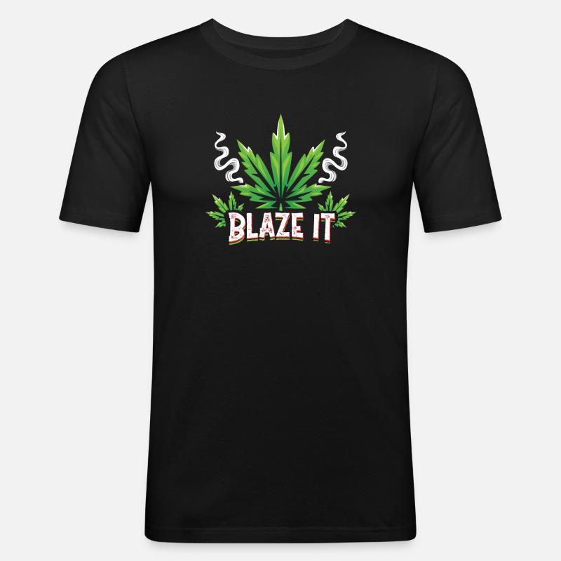 Blaze it - Männer Slim Fit T-Shirt - Schwarz