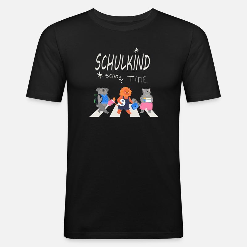 Schulanfang - Männer Slim Fit T-Shirt - Schwarz