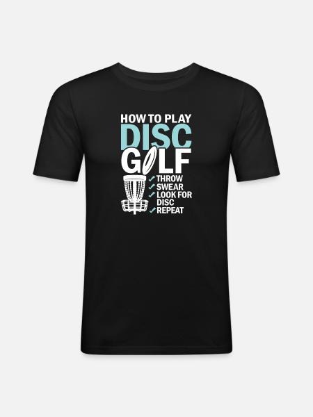 Discgolf Lernen Motivation Design - Männer Slim Fit T-Shirt - Schwarz