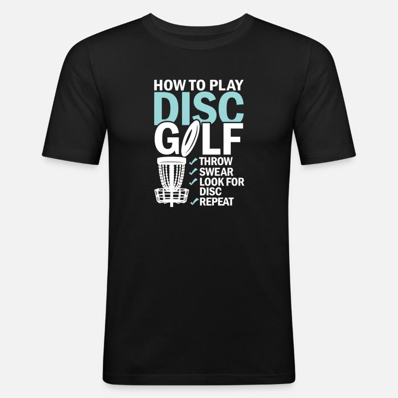 Discgolf Lernen Motivation Design - Männer Slim Fit T-Shirt - Schwarz