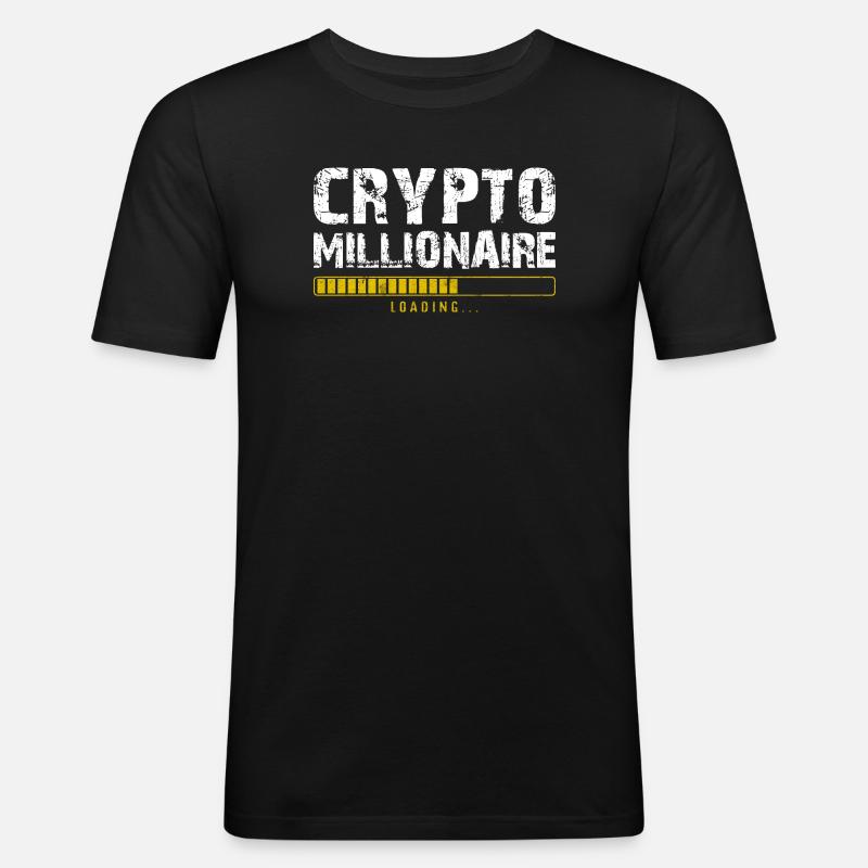 Krypto-Millionär - Männer Slim Fit T-Shirt - Schwarz