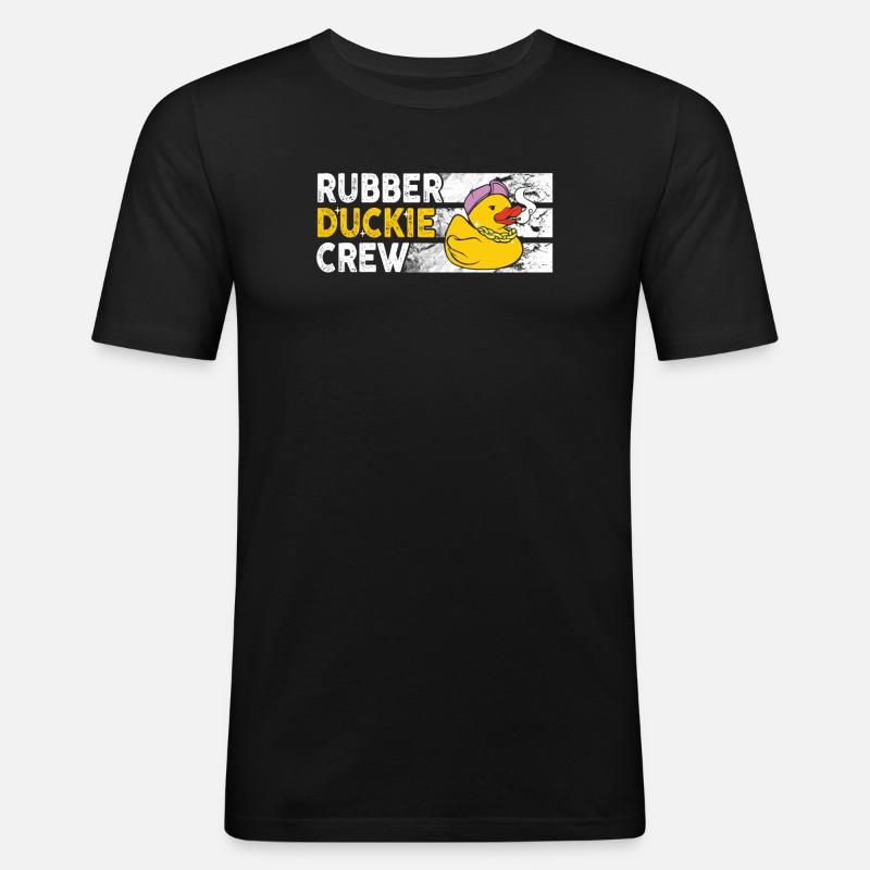 Rubber Duck Rubber Duckie Crew - Männer Slim Fit T-Shirt - Schwarz