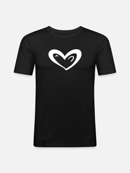Heart Symbol Love - Men's Slim Fit T-Shirt - black