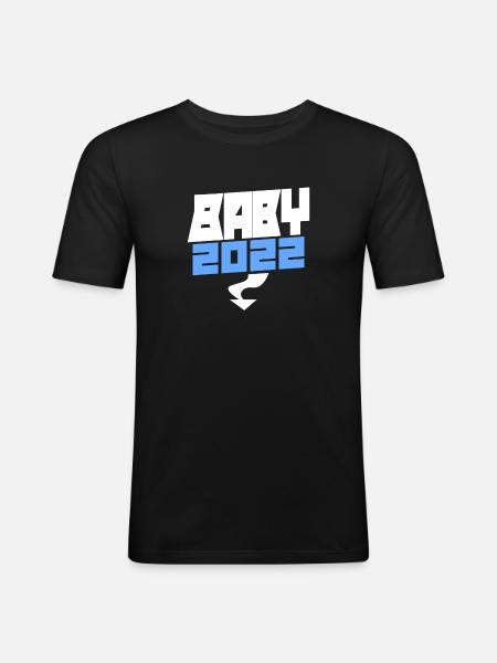Bébé 2022 - Naissance Enceinte 2022 - T-shirt près du corps Homme - noir