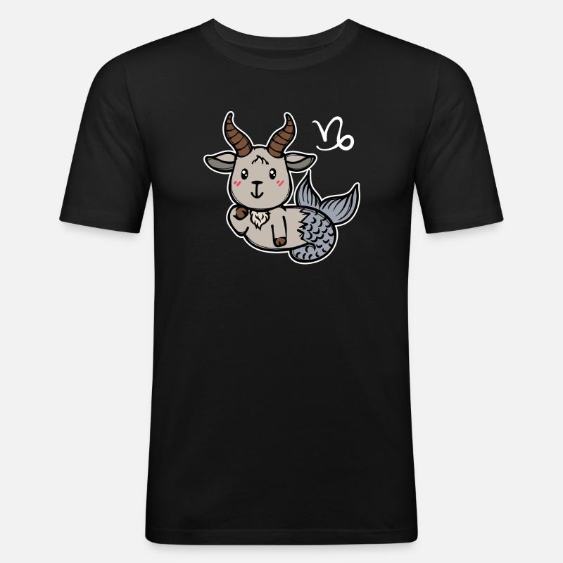 Steinbock Tierkreiszeichen Astrologie Horoskop - Männer Slim Fit T-Shirt - Schwarz