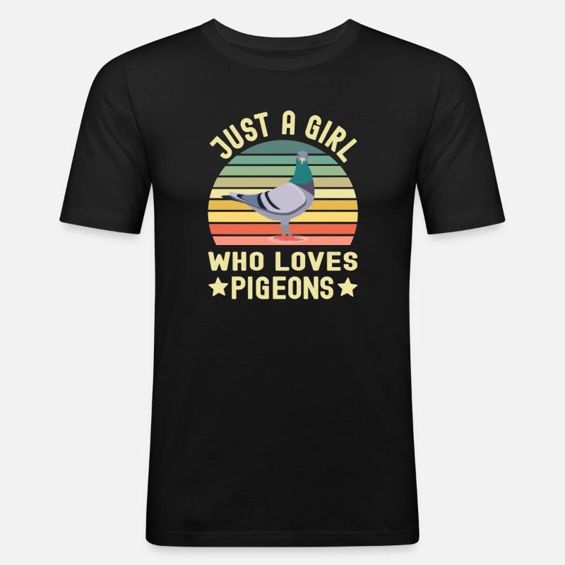 Taube Tauben - Männer Slim Fit T-Shirt - Schwarz
