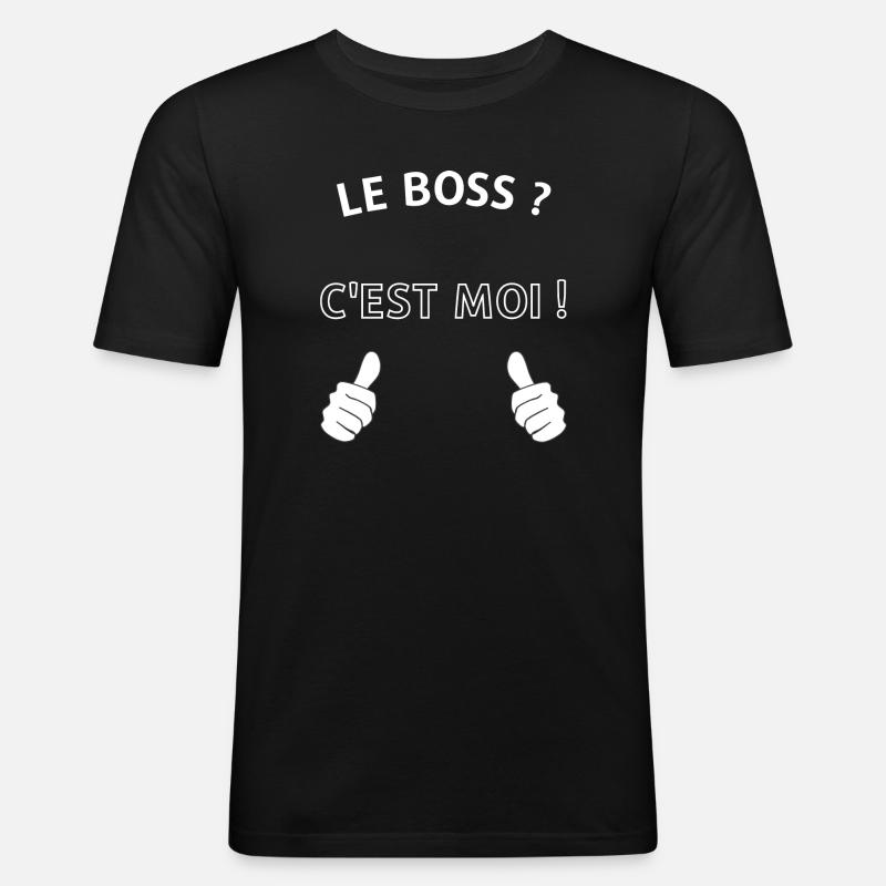 Le chef c'est moi - T-shirt près du corps Homme - noir