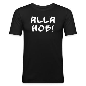 Alla Hopp Dialekt Spruch Pfälzer Mundart Region  - Männer Slim Fit T-Shirt - Schwarz - Vorne - Nik (191cm)